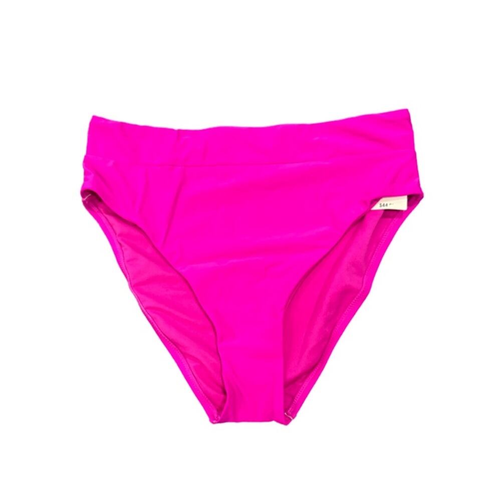 Bar III Women's Neon Orchid Summer Solid High-Rise High-Leg Bikini Botto… Sz XL
